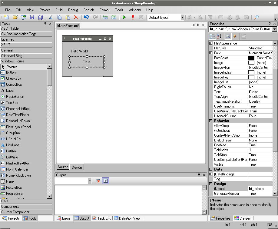 SharpDevelop - WinForms