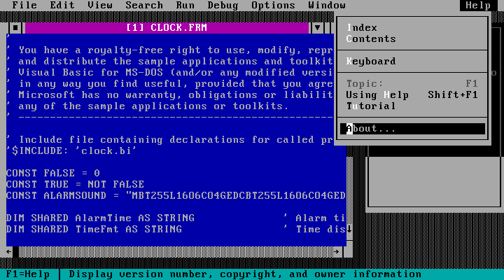 Visual Basic for MS-DOS